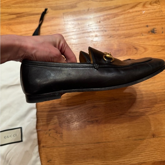 Gucci Jordaan Women Black Leather Horsebit Loafers Size 37.5 - Picture 8 of 12
